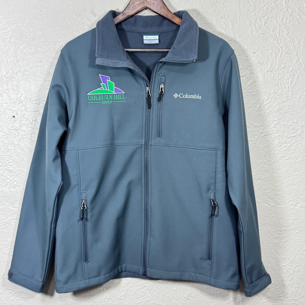 Columbia‎ Ascender Softshell Jacket Mens Medium Gray Fleece Lined Colburn Hill